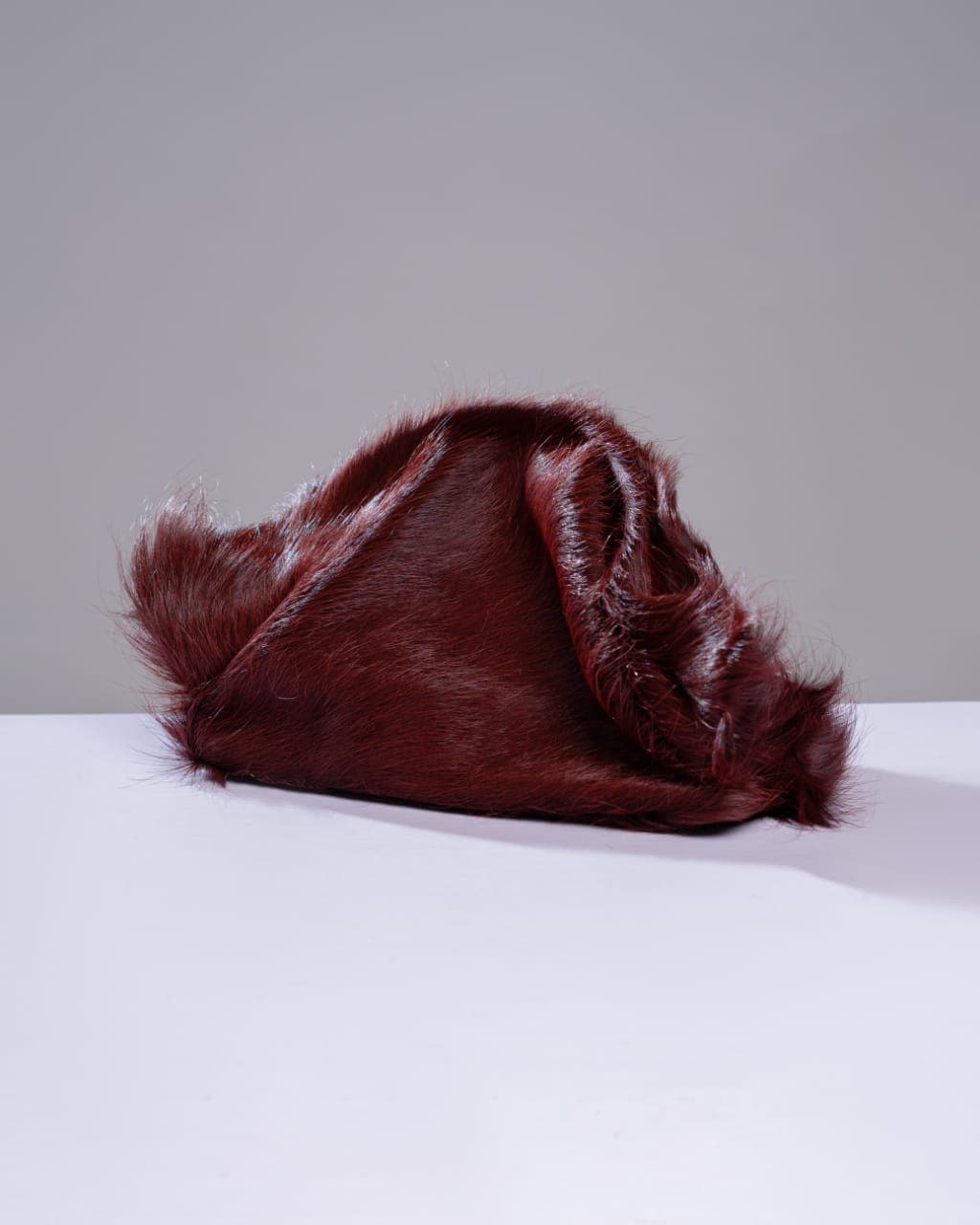 Brown Fur Oyster Purse