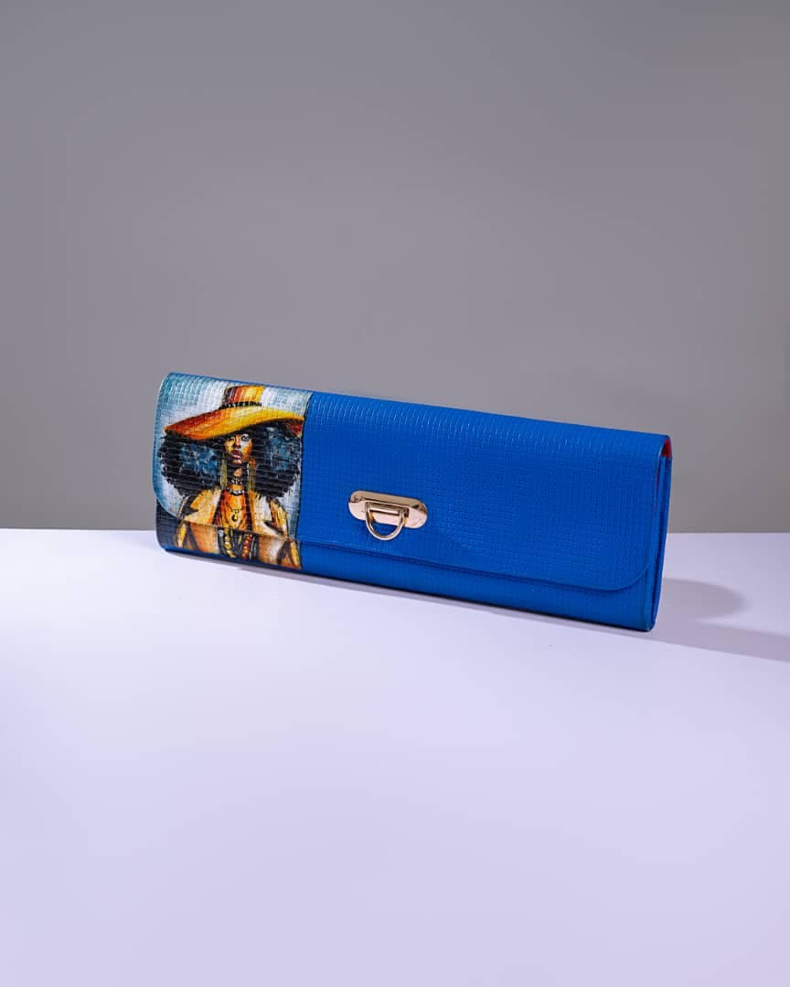 Blue Elegant Long Purse