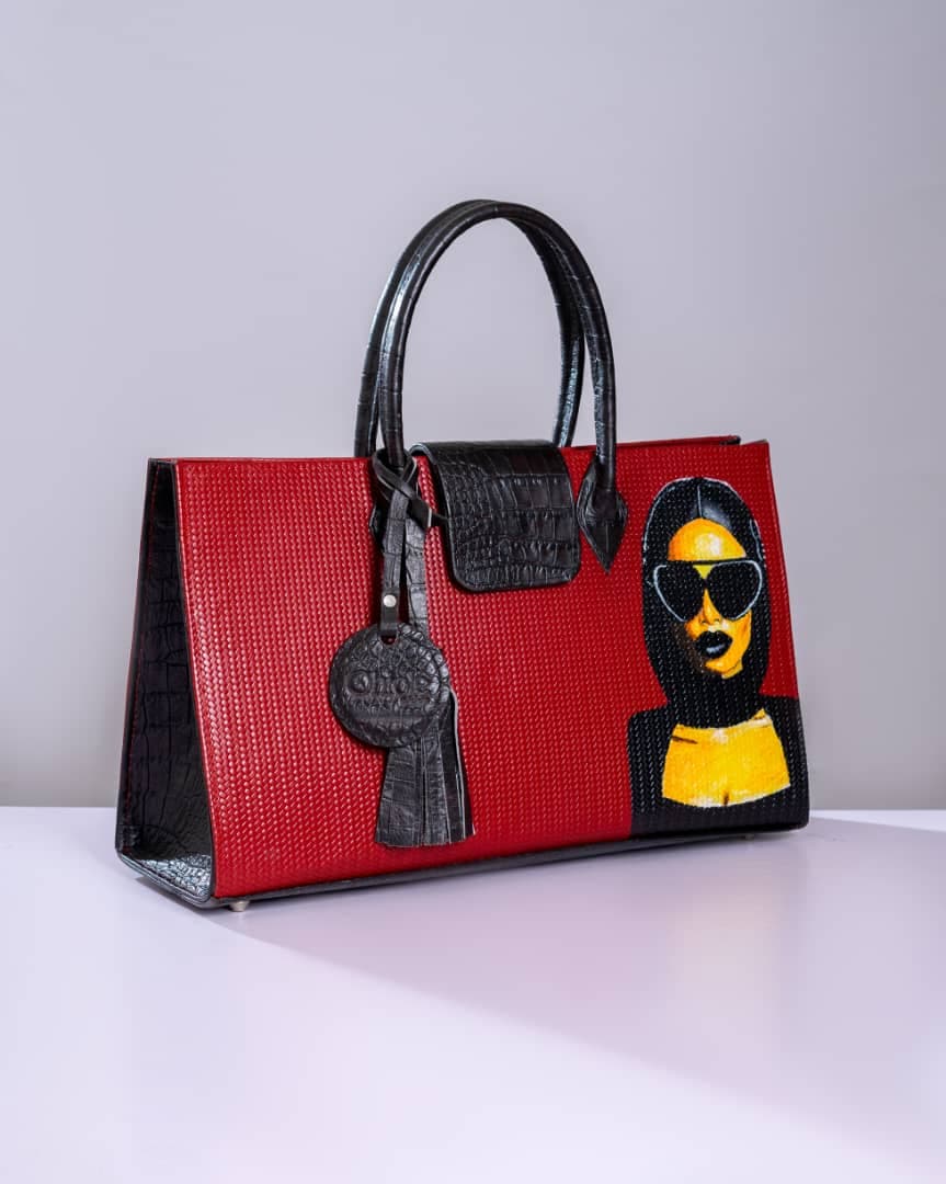 Black and Red Maxi Bag Flower Head Gear Inspired