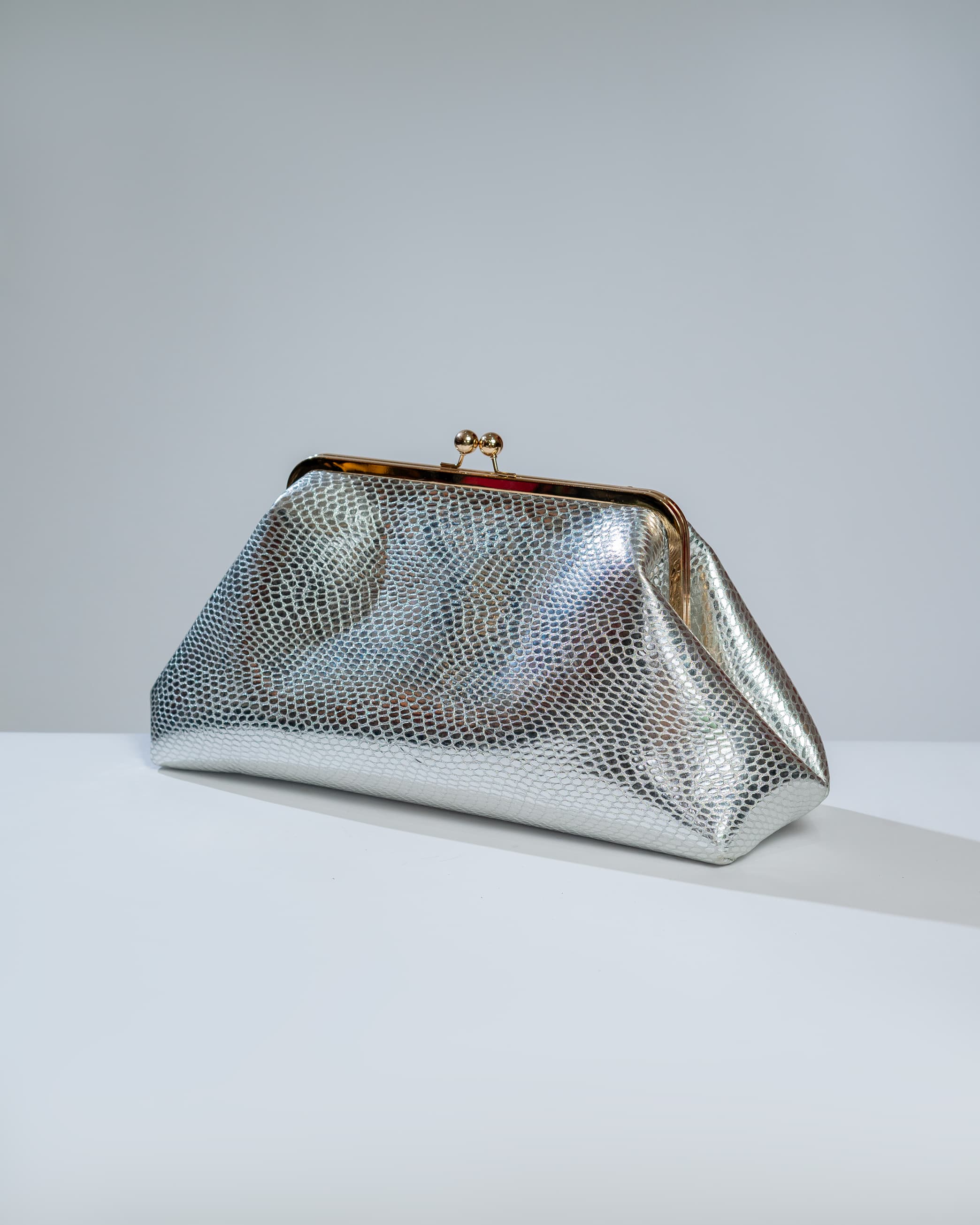 Silver Etra Large Clutch.