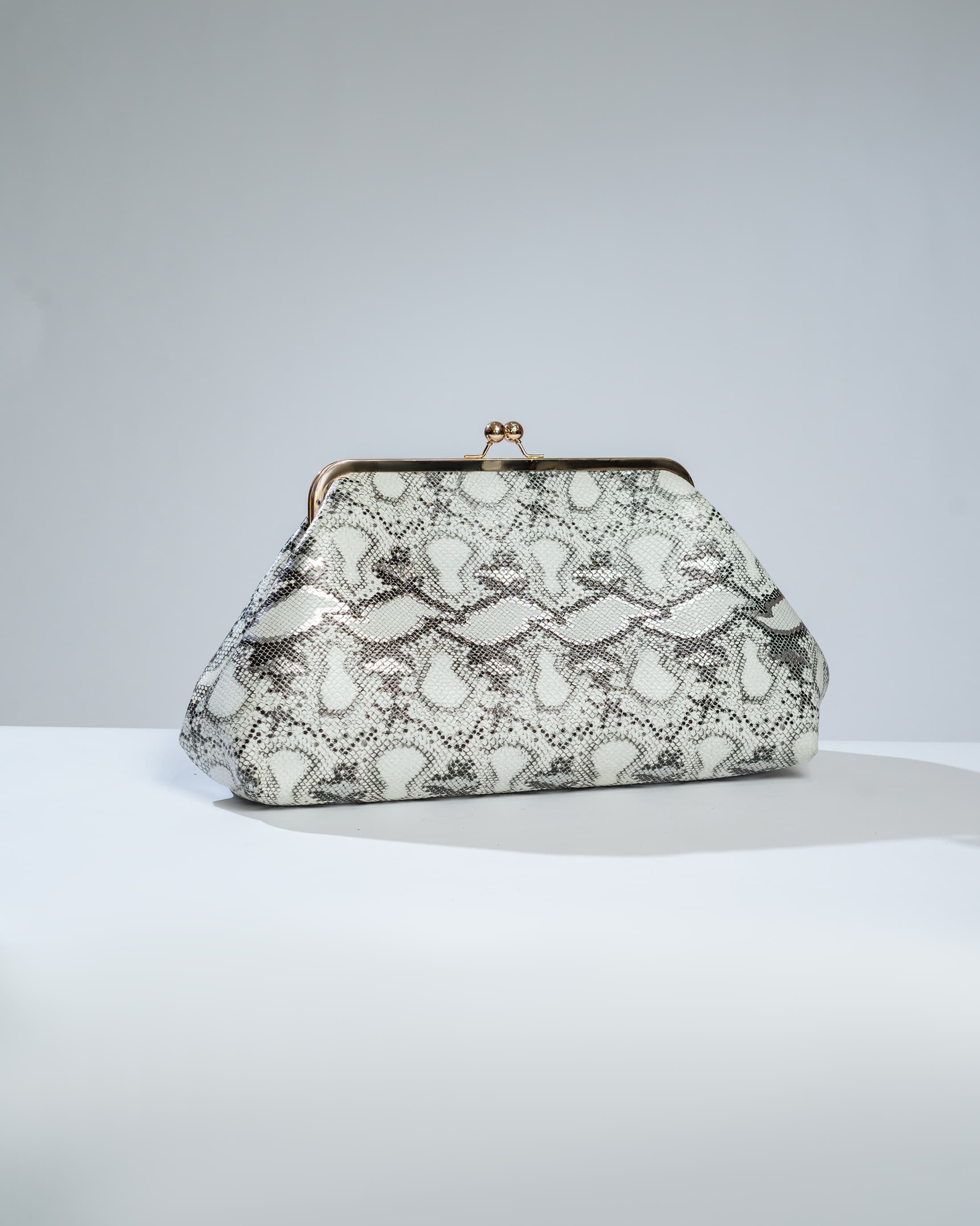 Snake skin extra large clutch
