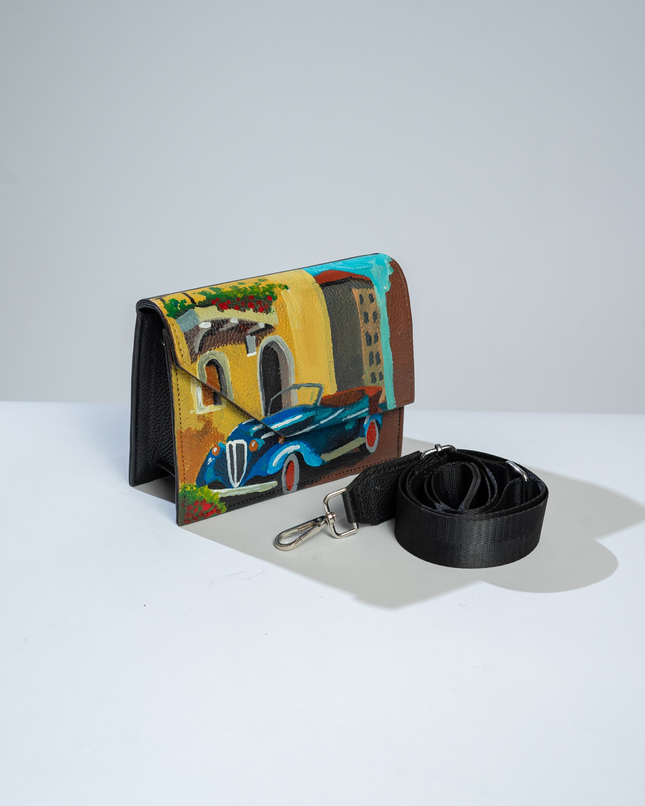 Brown Cross Bodybag- vintage car inspired.