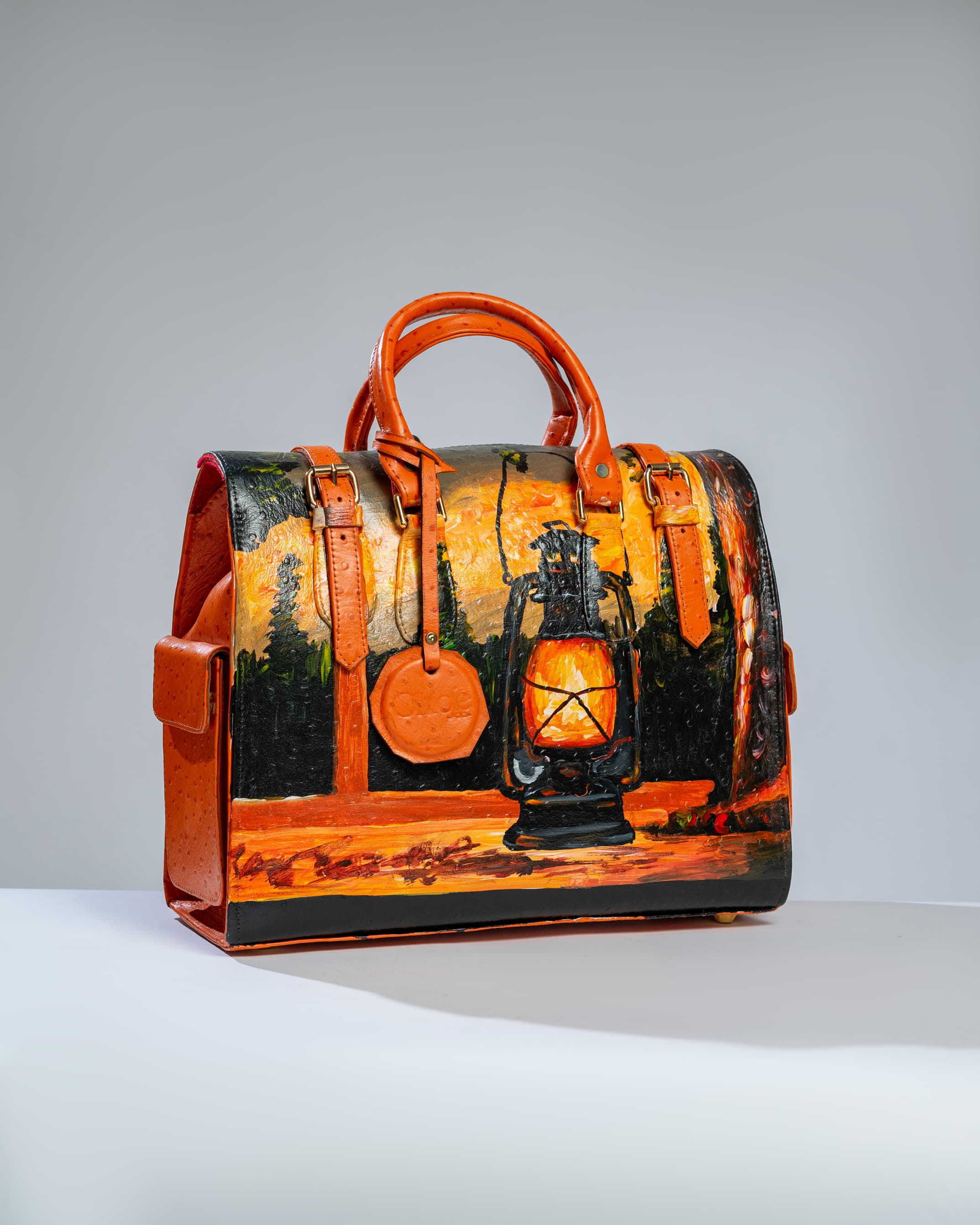 Burnt Orange Multipurpose bag. Lantern inspired.