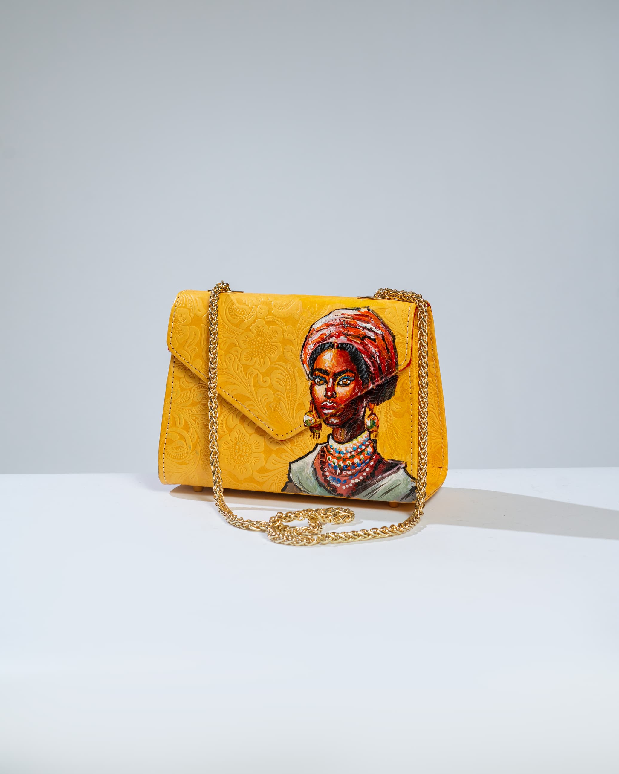 Yellow Midi Chain bag- fulani Chic inspired