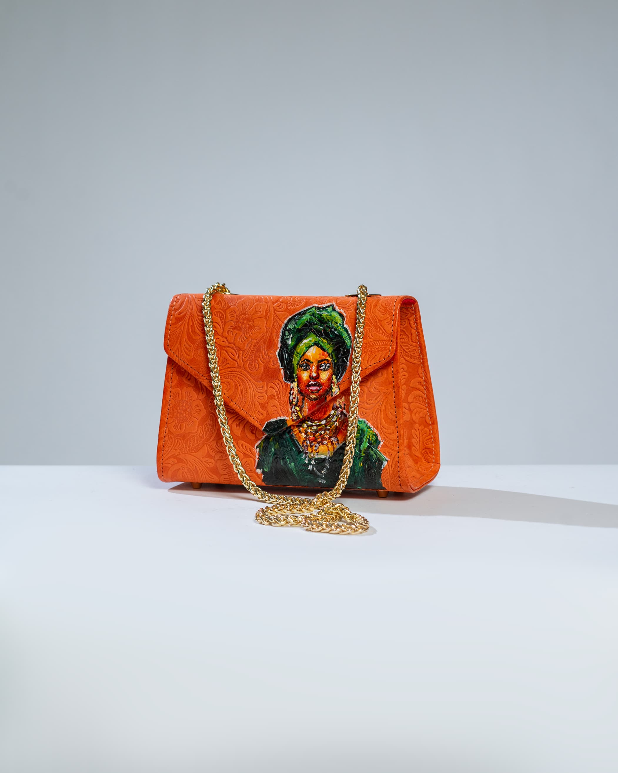 Burnt Orange midi chain bag