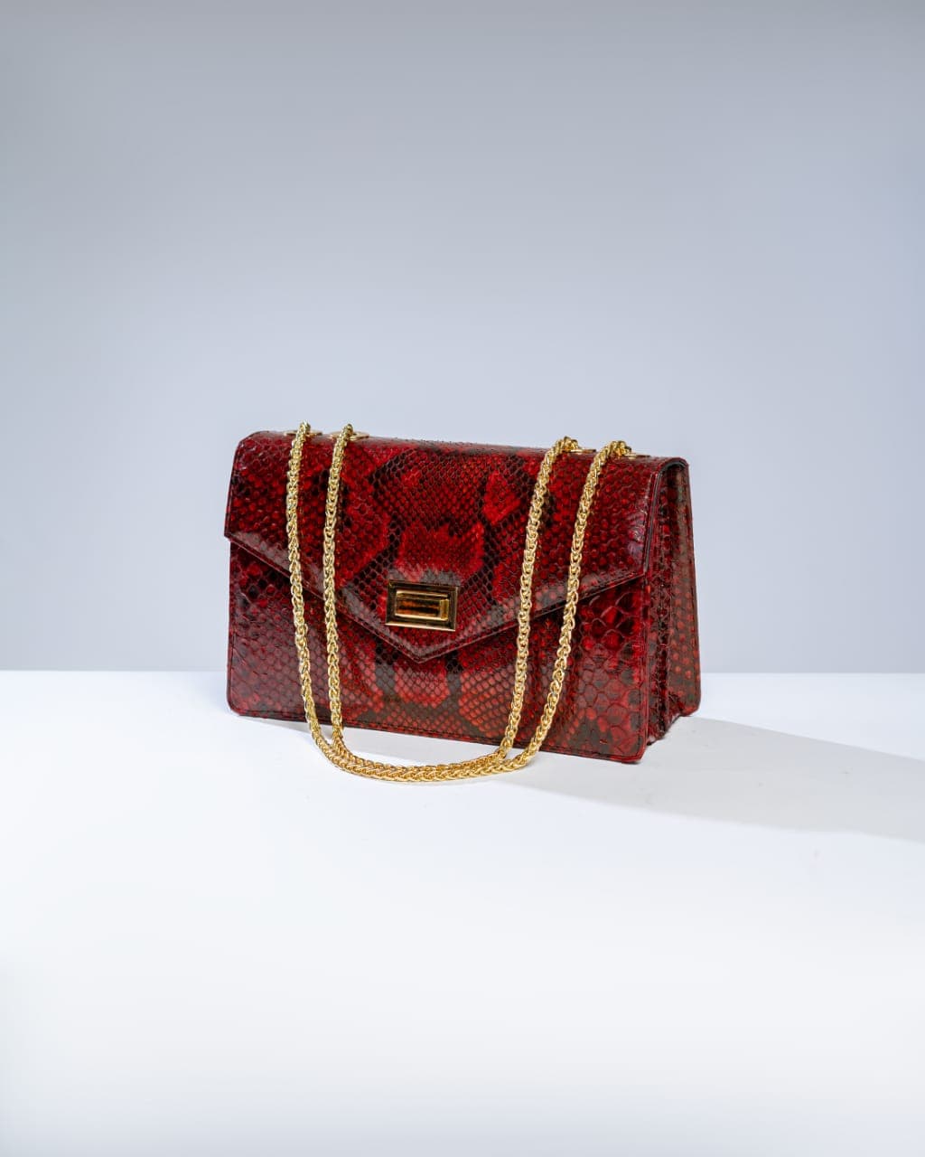 Ohiole Red Python Skin Bag 