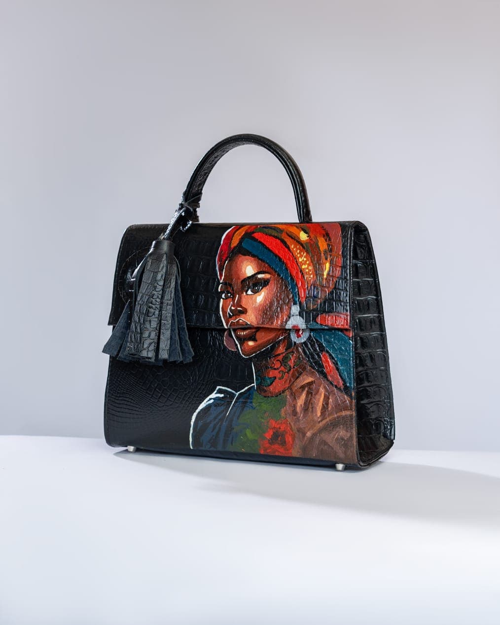 Black Hand-painted Juwon Bag
