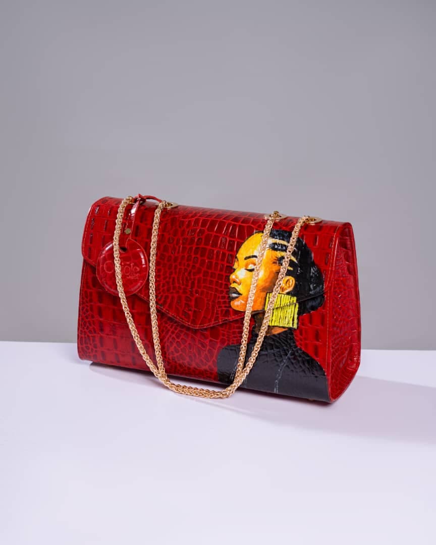 Red Midi Chain Bag Okpéké Inspired