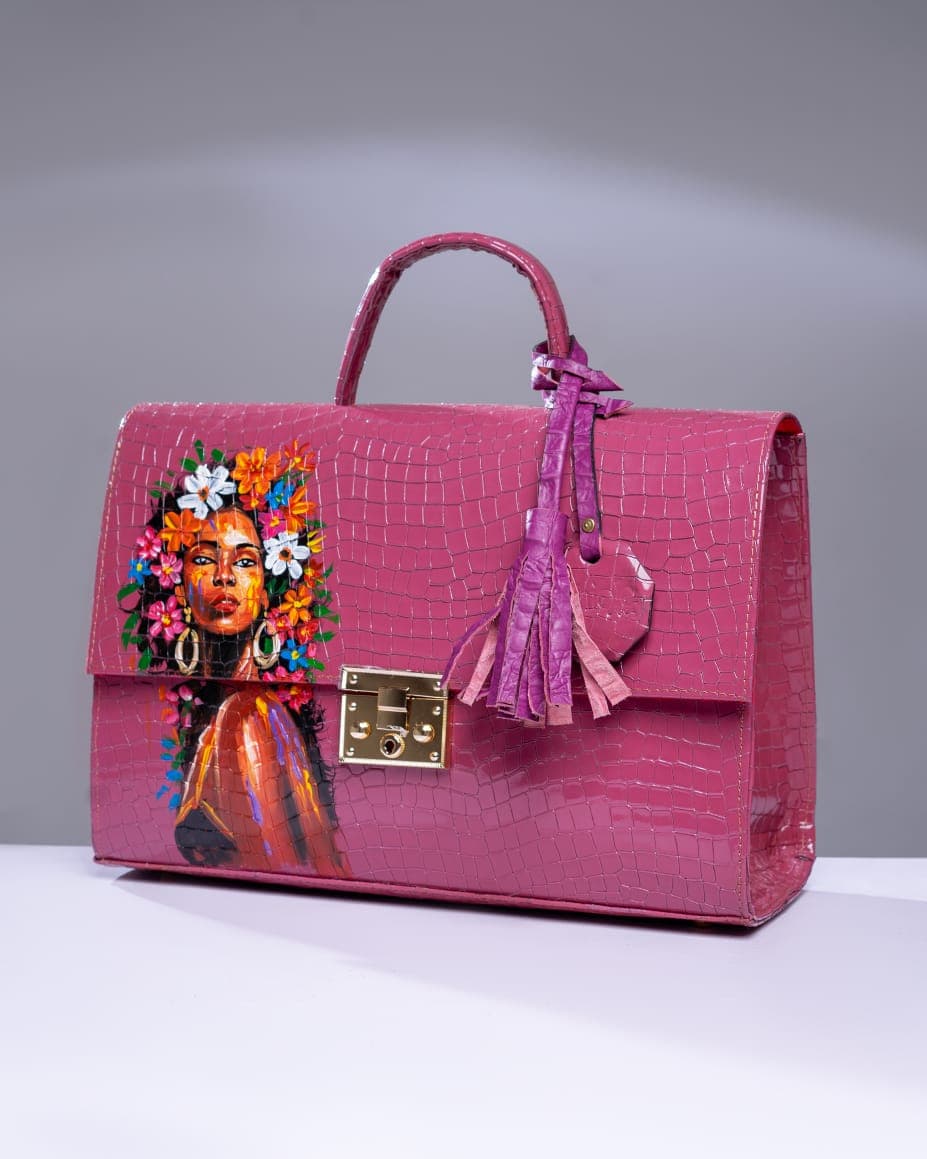 Pink Mimi-Fashion Leather Laptop Bag