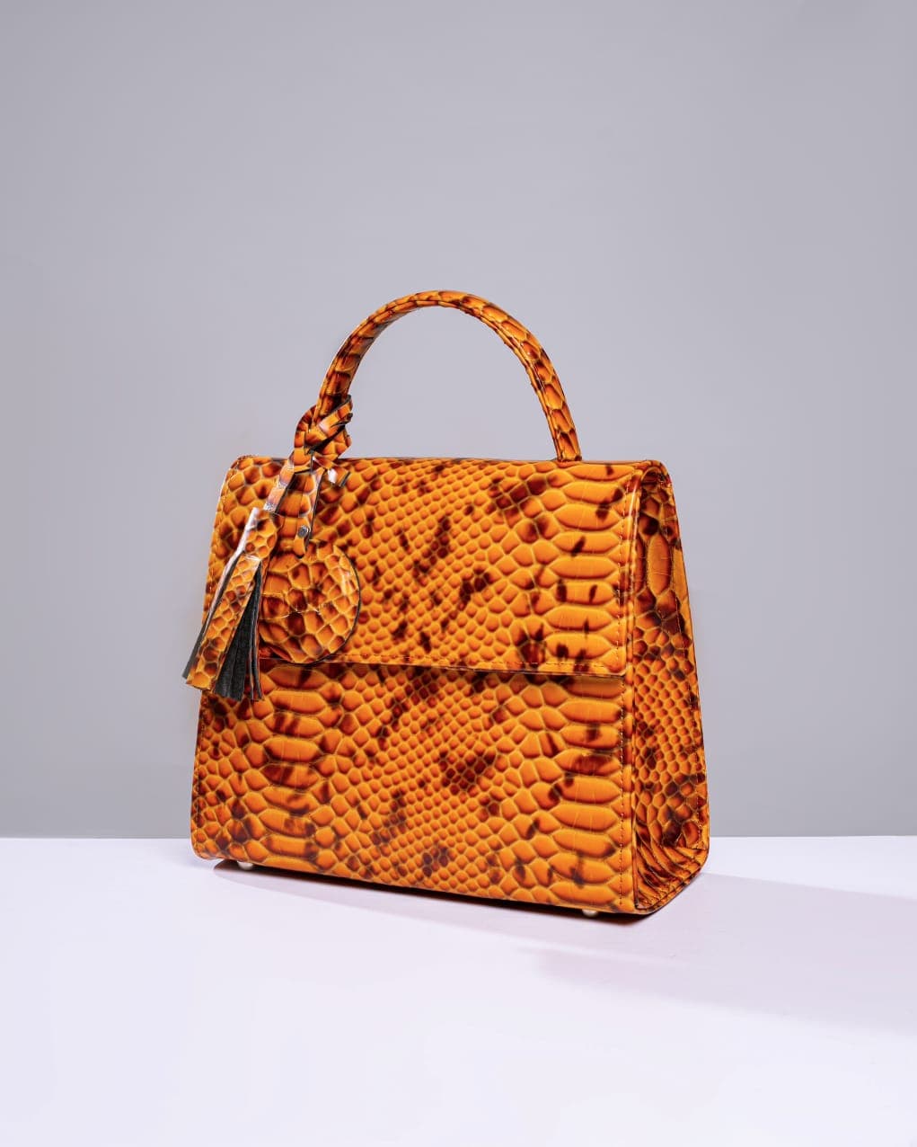 Python Embossed Elegant Midi Bag