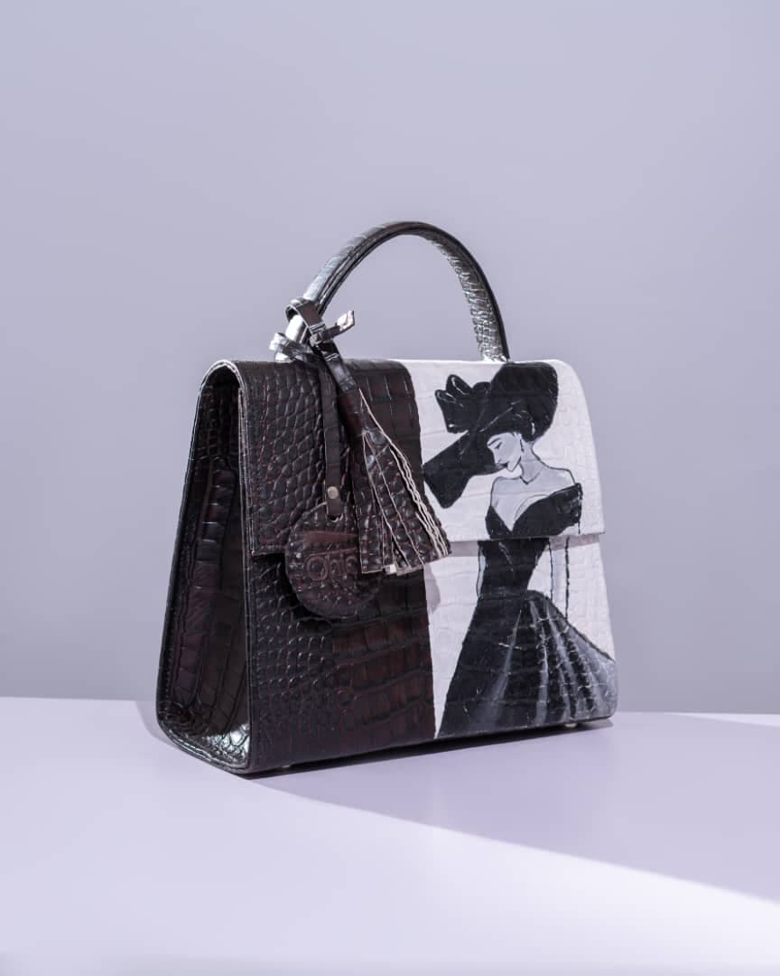 Black Elegant Midi Bag Black & White Inspired