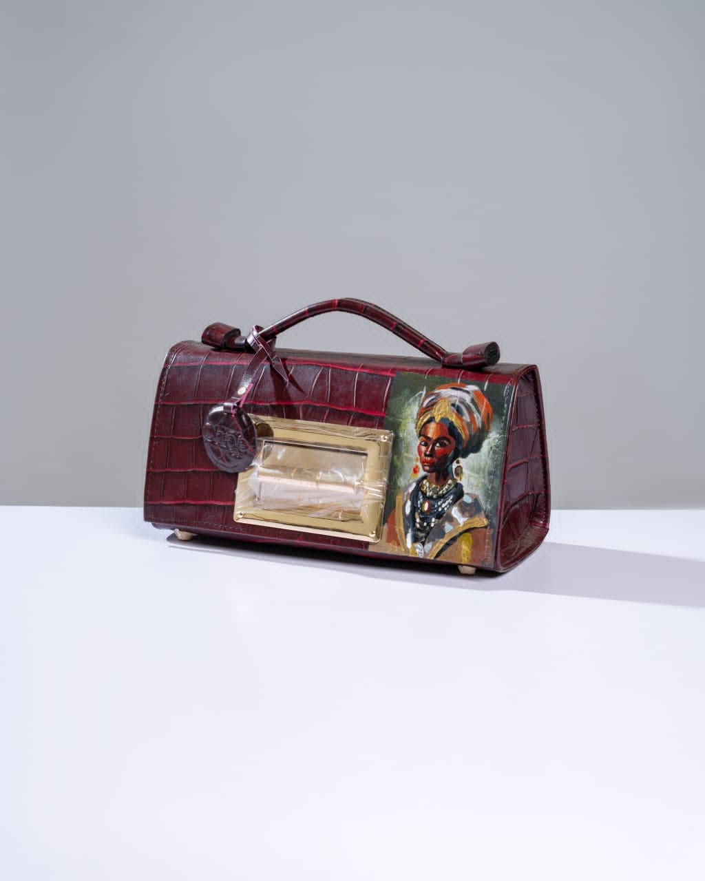 Burgundy Beibei with Exaggerated Catch, Owambe Lady Inspired