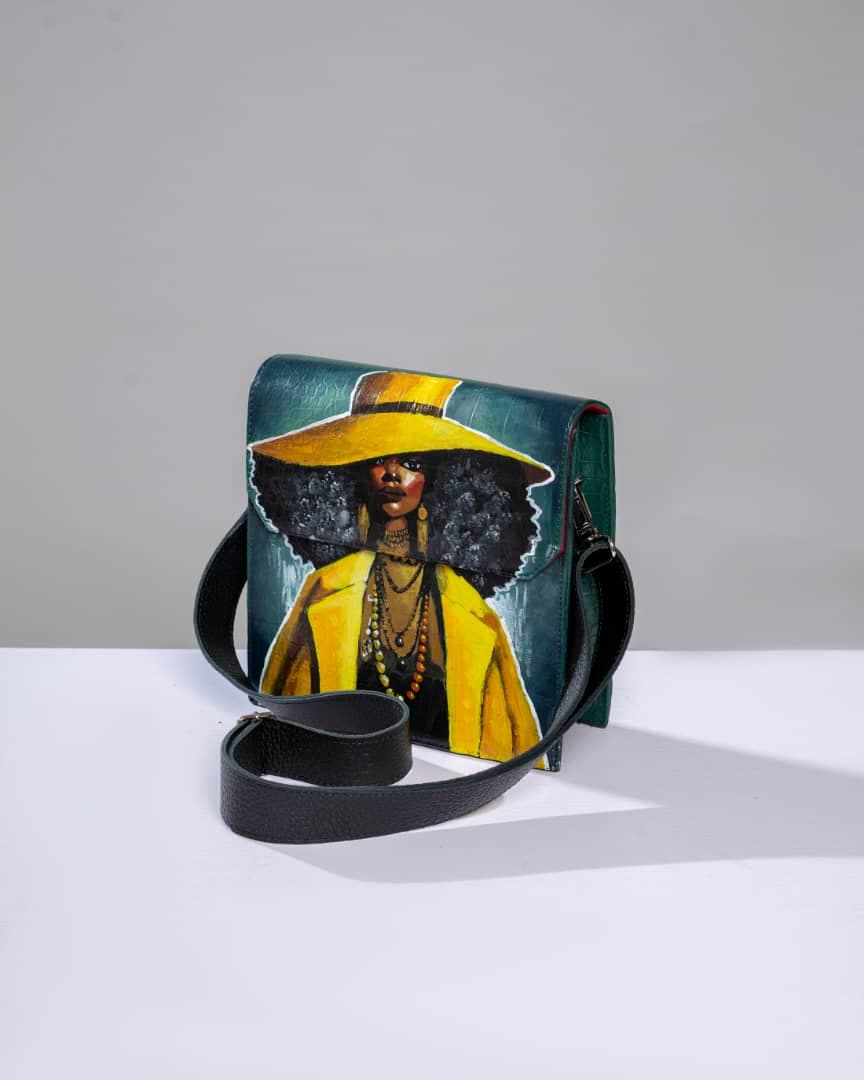 Cross Body Bag Yellow Afro Queen Inspired