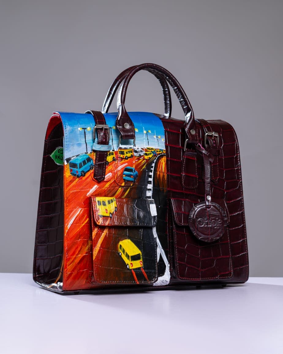 Deep Wine Leather Multipurpose Bag, Ekó for show