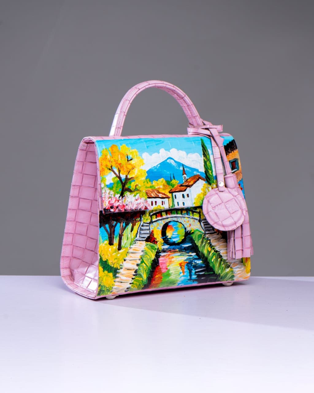 Pink Elegant Midi Bag Landscape Inspired