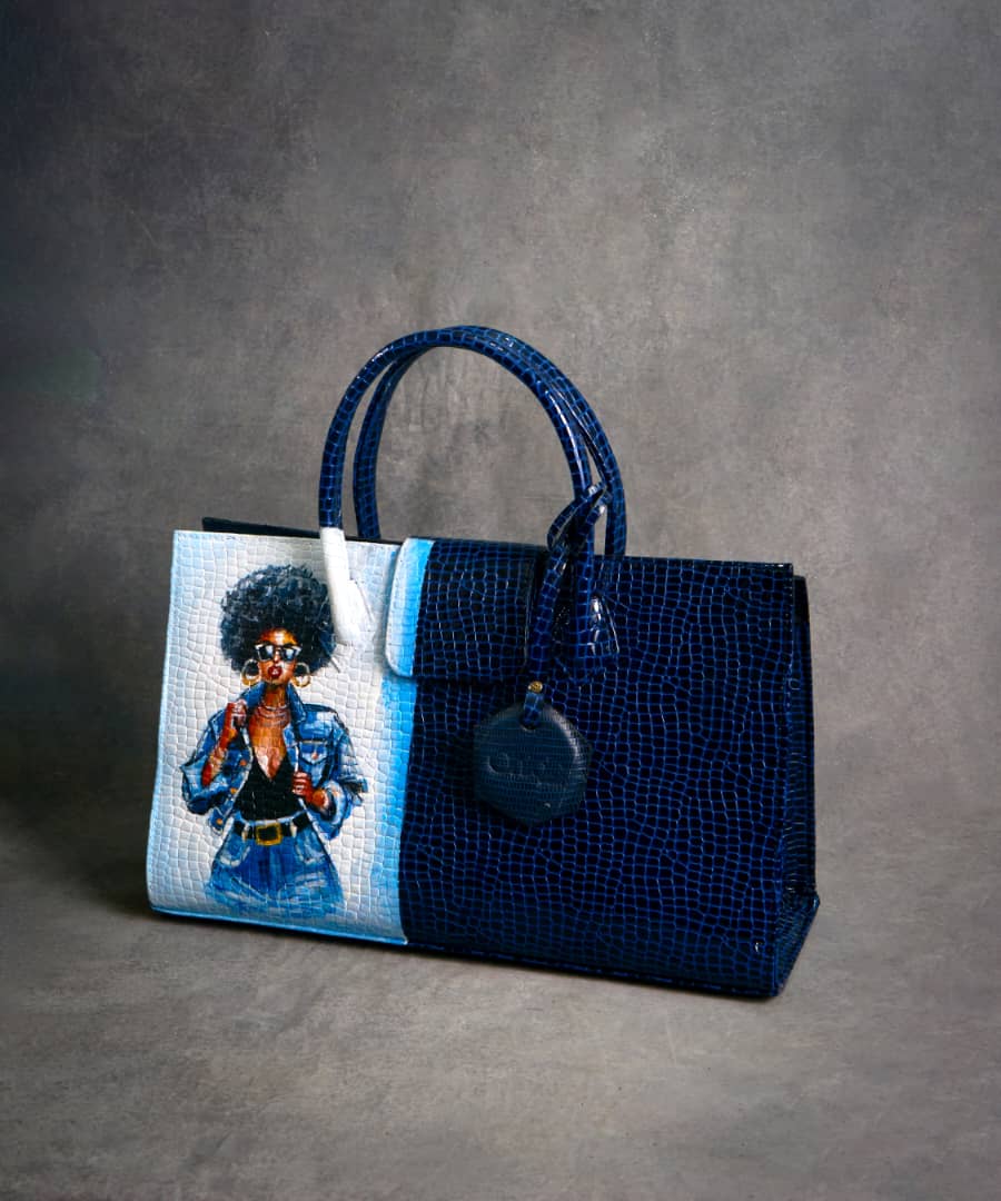 Blue Classic Maxi Bag óbébé inspired