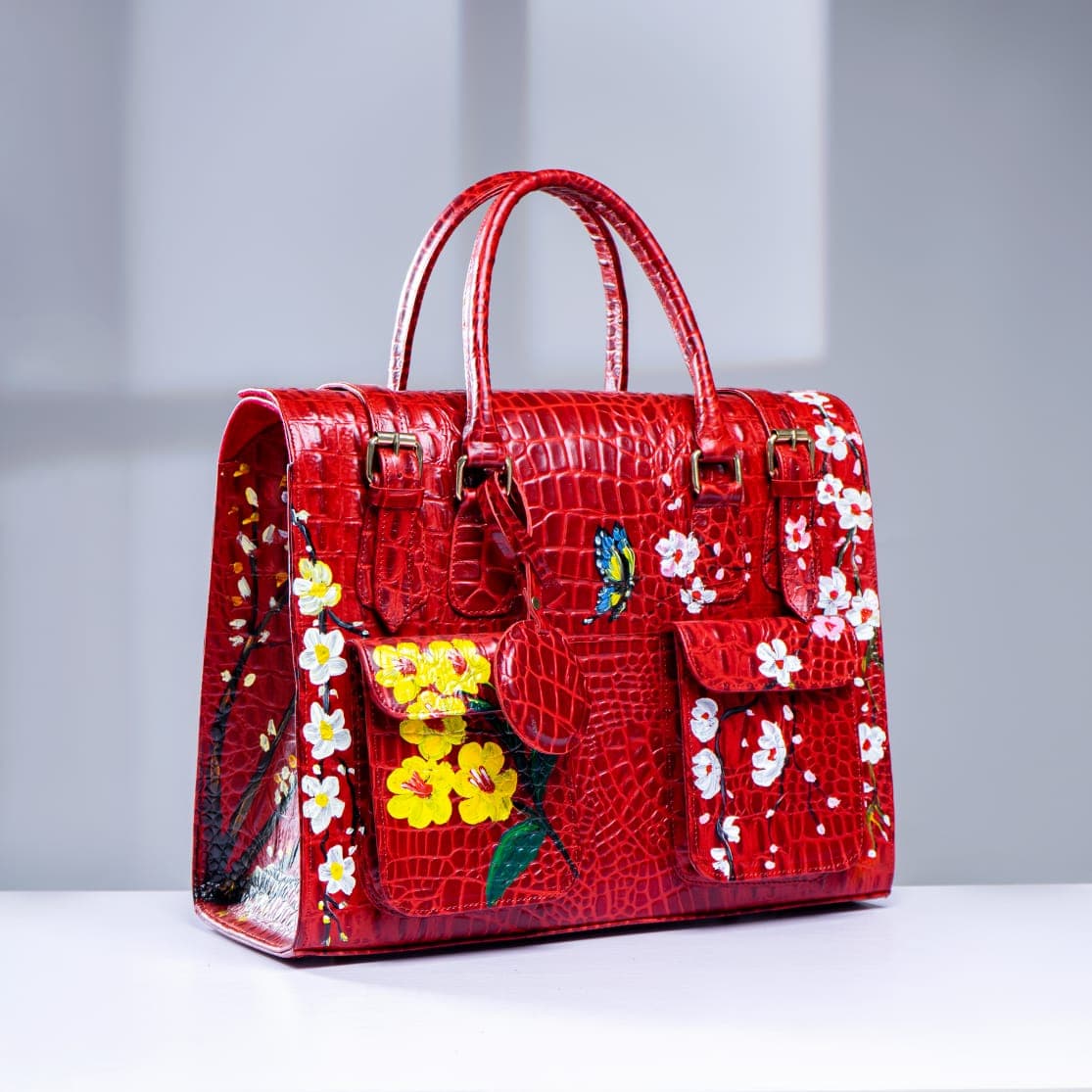 Red Flowery Multipurpose Bag
