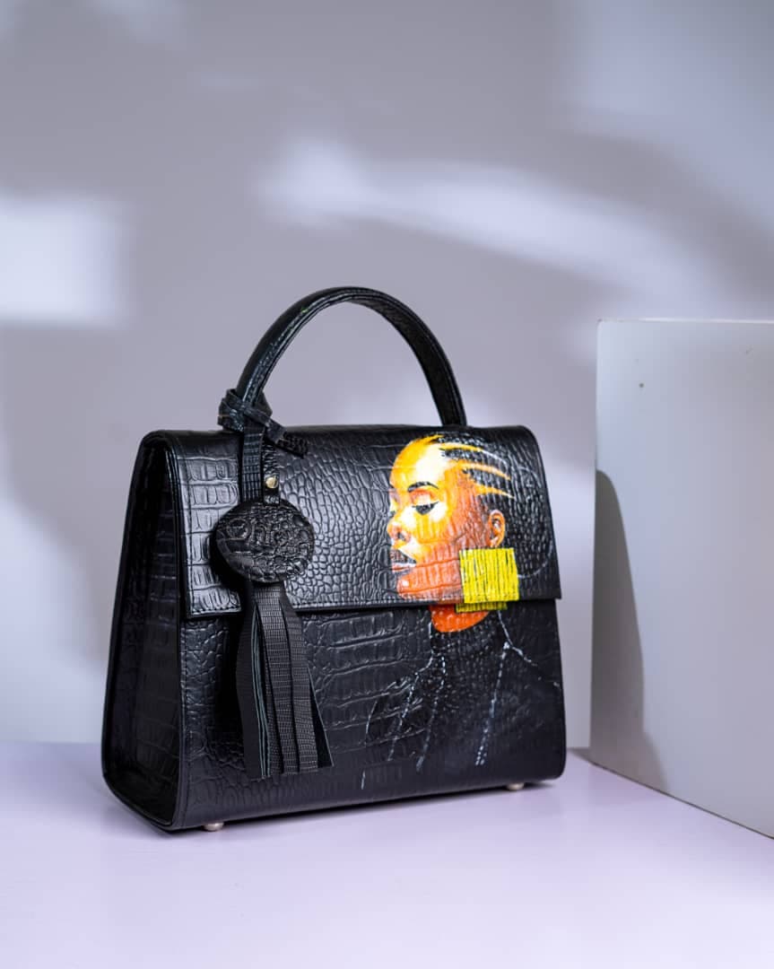 Black Elegant Midi Bag Okpéké Inspired