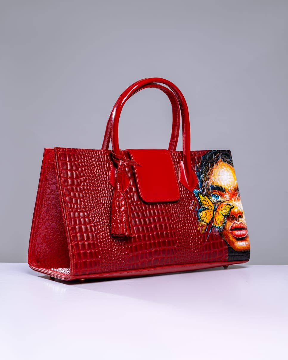 Handpainted, Bright Red Classic Maxi Bag