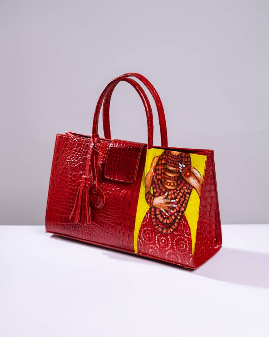 Red Classic Maxi Bag, Edo Bride Inspired Design