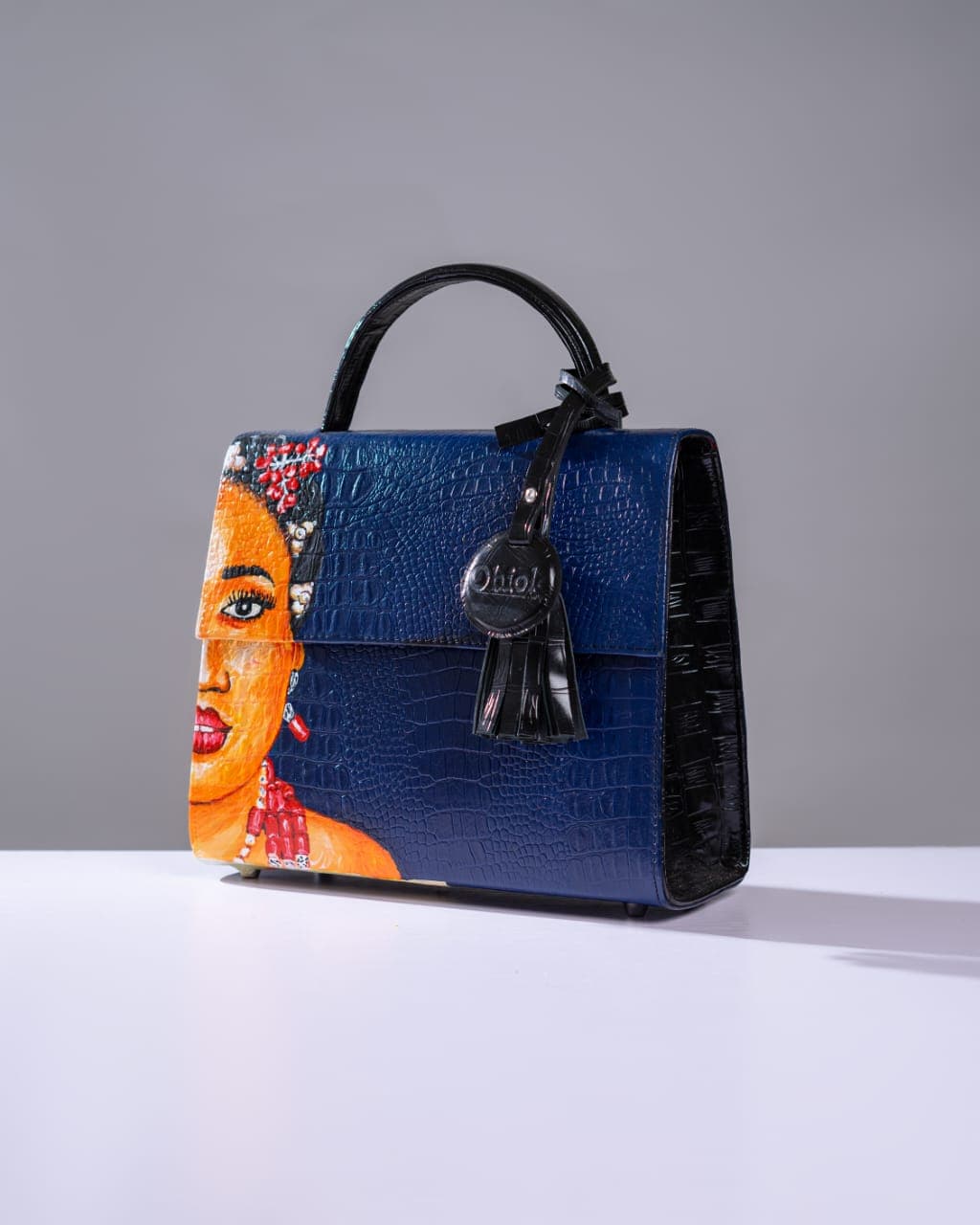 Blue Black Midi Bag - Igbo Bride designed