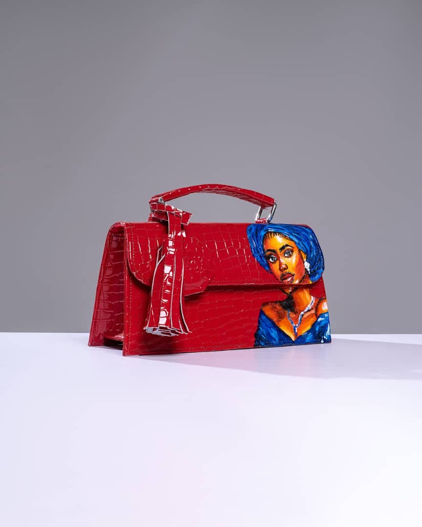 Glossy Red Tatai Bag Blue Omoge Inspired