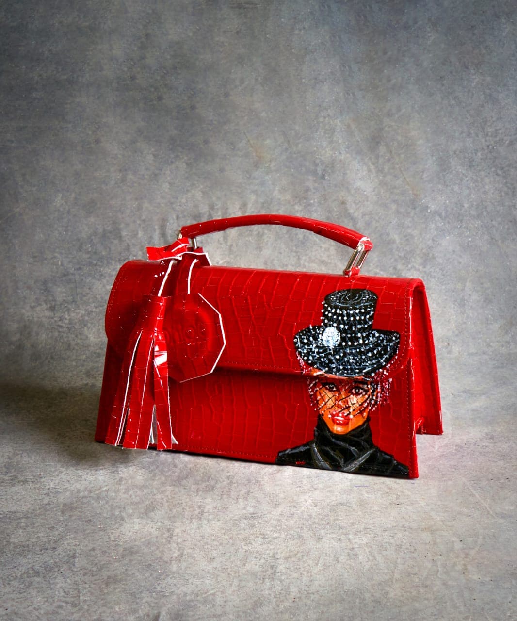 Glossy Red Tatai Bag, Oshelenge Inspired