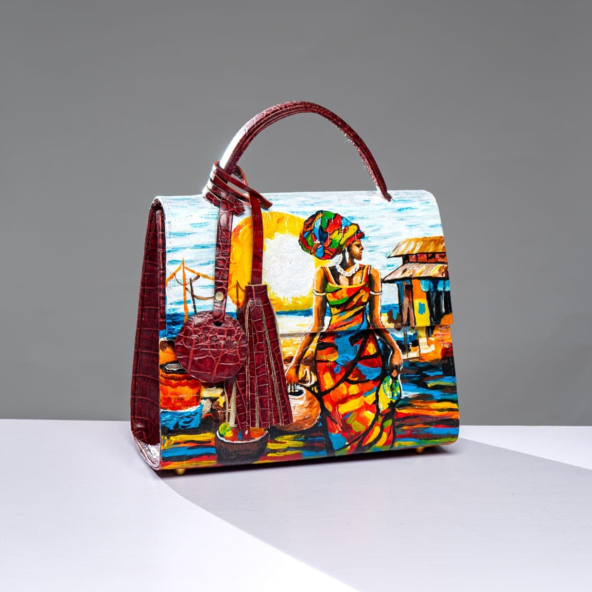 Burgundy Midi Elegant Bag, Lady and Claypot Inspired