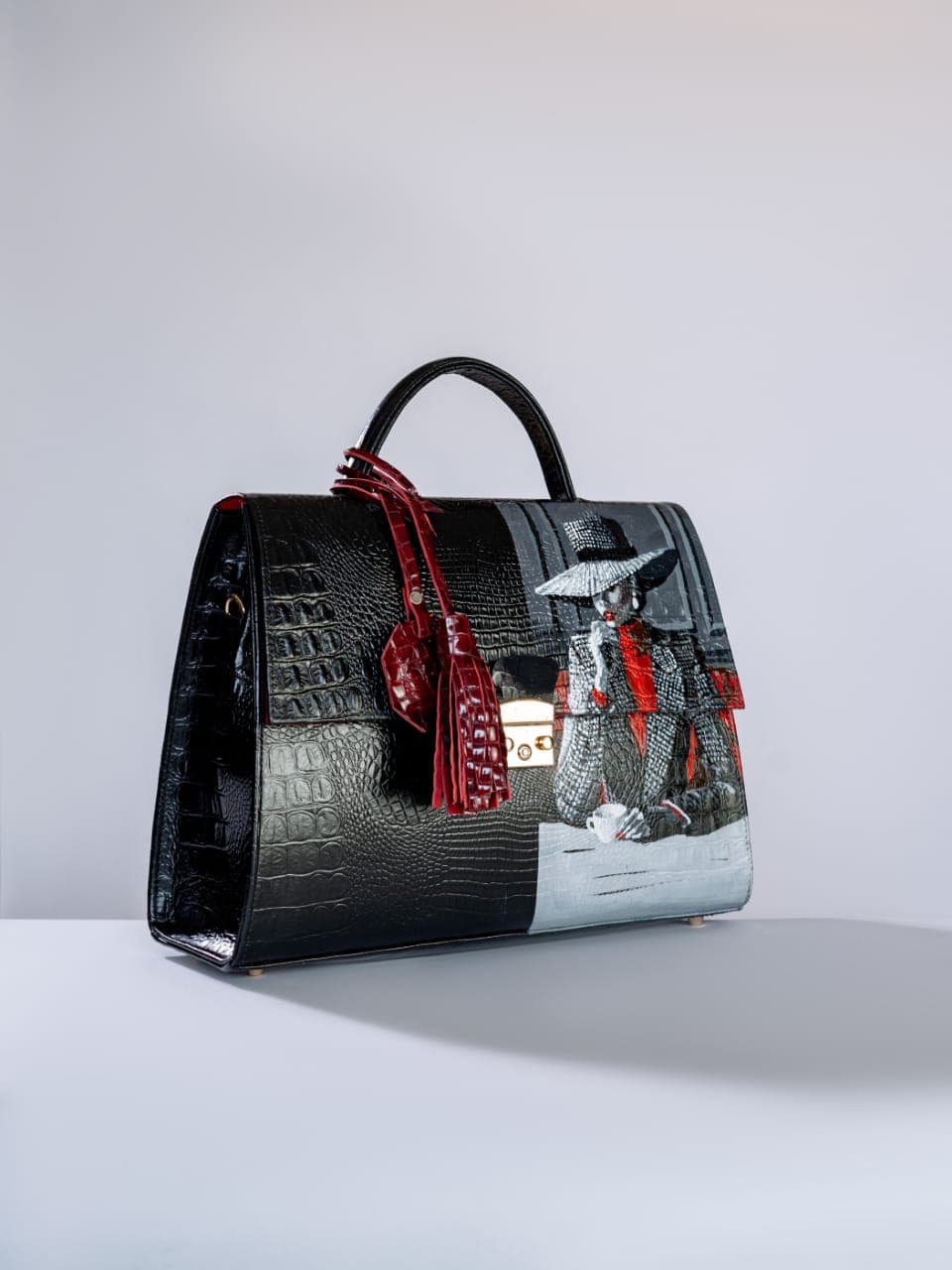 Hand Painted Black Juwon Bag
